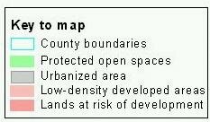 Legend for lands at risk of development map