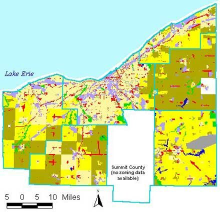 Current zoning patterns throughout Northeast Ohio
