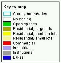 Legend for current zoning map of Northeast Ohio